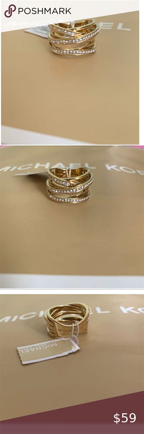 michael kors silver interwoven ring|Michael Kors women's ring.